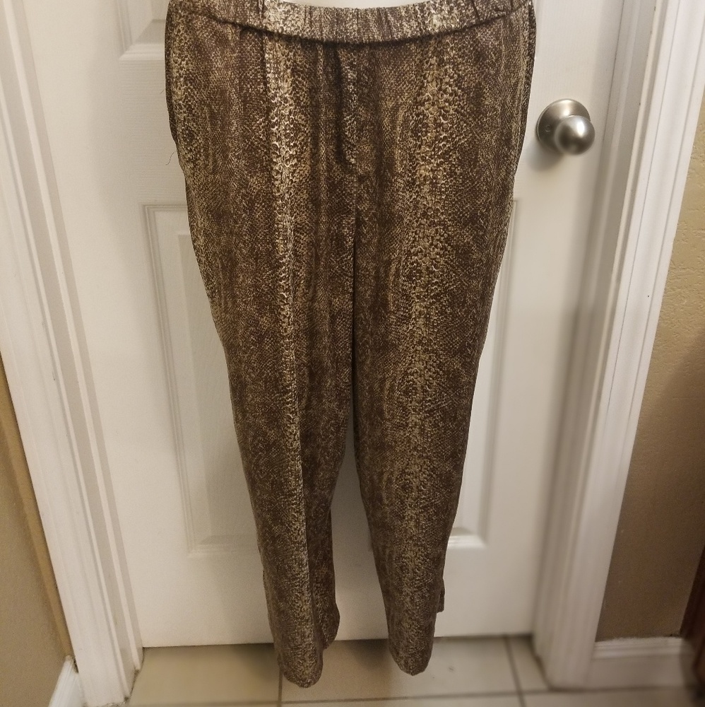 XL Chaus Snake Brown Print Pants